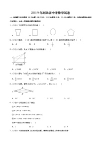 2019年河北省中考数学试题（Word版，含答案）