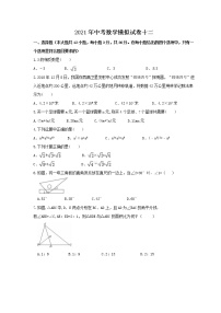 2021年中考数学模拟试卷十二(含答案)