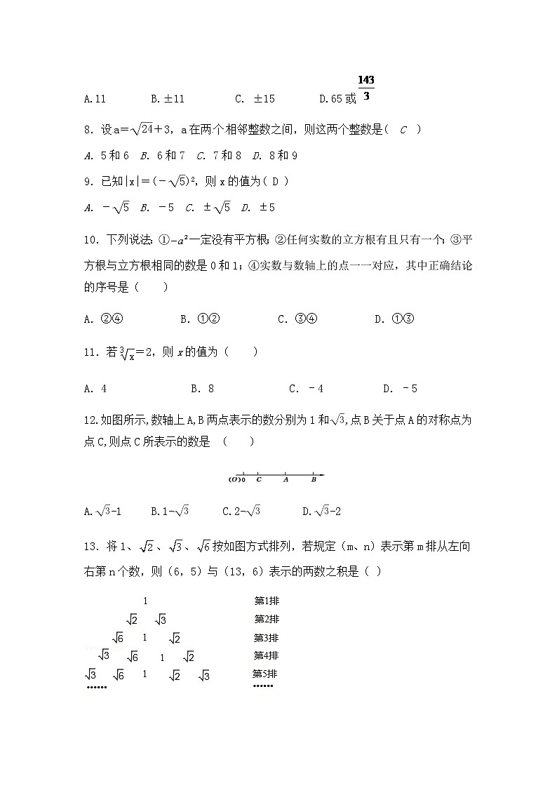 人教版七年级数学下册  第六章 实数 检测题  （无答案）02