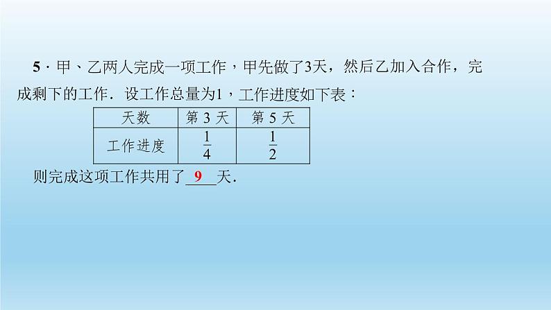 华师大版 初中数学 八年级（下册）专题训练(一)　分式方程的实际应用练习课件06