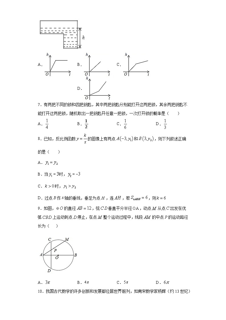 2021年湖北省武汉市九年级数学中考备考适应性训练一（word版 含答案）02