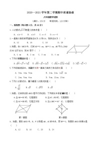 福建省龙岩市2020-2021学年八年级下学期期中考试数学试题（含答案）