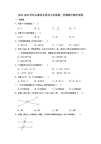 山西省太原市2019-2020学年七年级下学期期中数学试卷（word版 含答案）