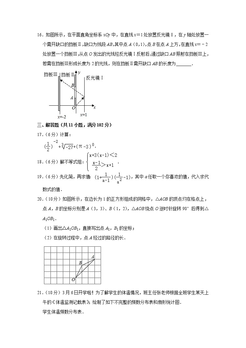 江苏省盐城市射阳县2021年中考数学摸底试卷03