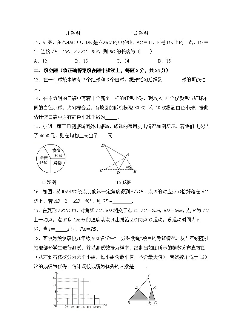 期中考试模拟训练题B卷-2020-2021学年苏科版八年级数学下册（word版 含答案）第3页