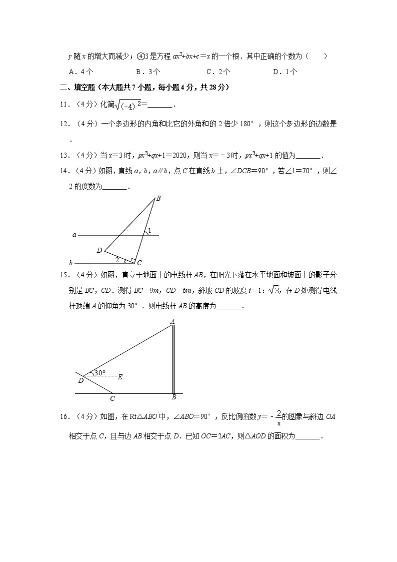 2021年广东省佛山市禅城区华英学校中考数学一模试卷03