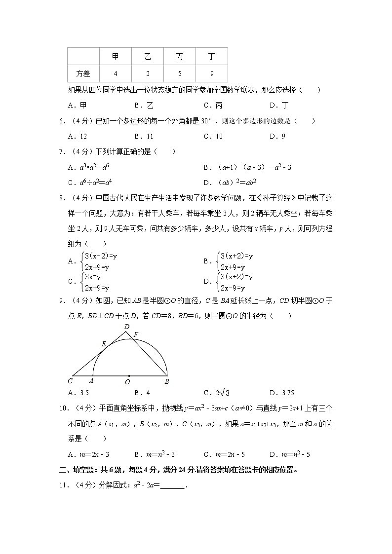 2021年福建省三明市梅列区中考数学一模试卷02