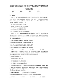 安徽省合肥市庐江县2020-2021学年八年级下学期期中道德与法治试题（word版 含答案）