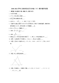 2020-2021学年上海市松江区七年级（下）期中数学试卷