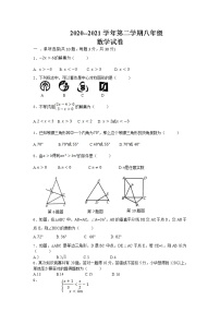 贵州省贵阳市2020-2021学年八年级第二学期期中考试数学试卷（无答案）