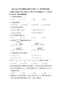 安徽省合肥市2020-2021学年七年级下学期期中数学试卷（word版 含答案） (2)