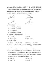 山东省潍坊市奎文区2020-2021学年七年级下学期期中数学试卷