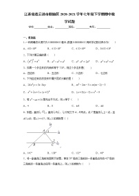 江苏省连云港市赣榆区2020-2021学年七年级下学期期中数学试题（word版 含答案）