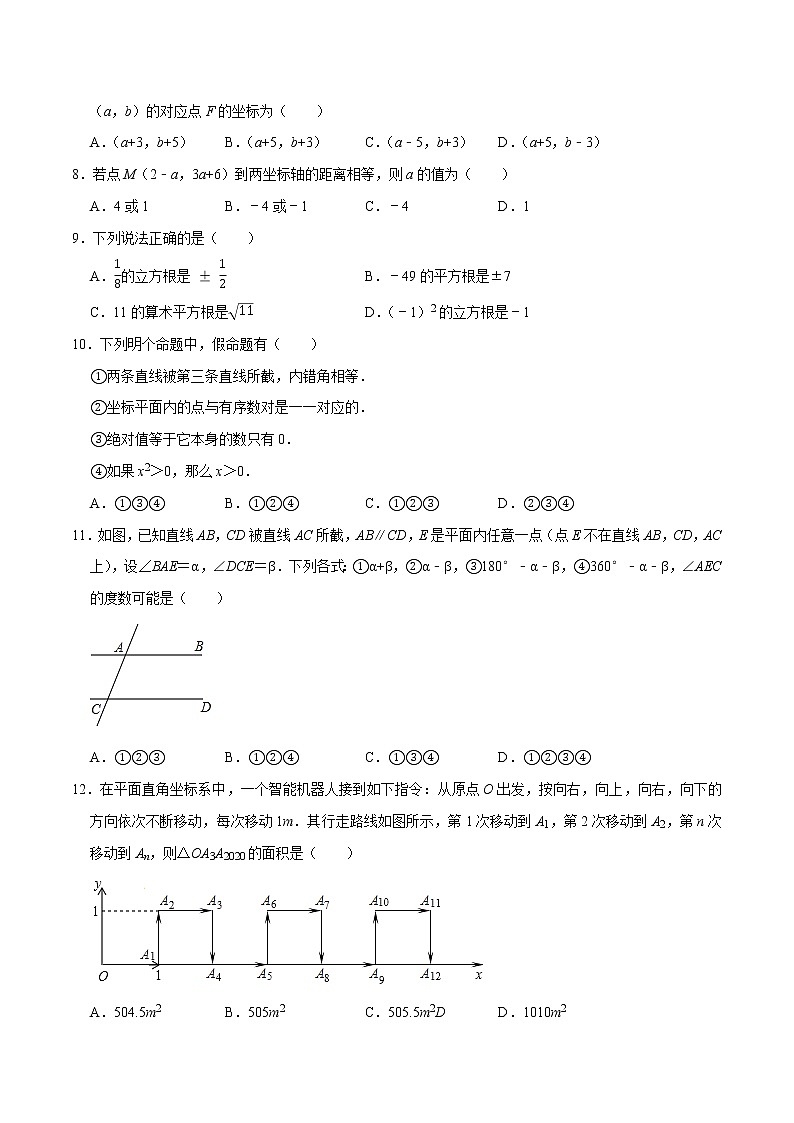 2020--2021学年人教版七年级数学下册期中模拟卷（Word版 含解析）02