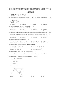 2019-2020学年浙江省宁波市奉化区锦屏协作区七年级（下）期中数学试卷