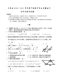 四川省成都市大邑县2020-2021学年七年级下学期期中考试数学试题（word版 含答案）