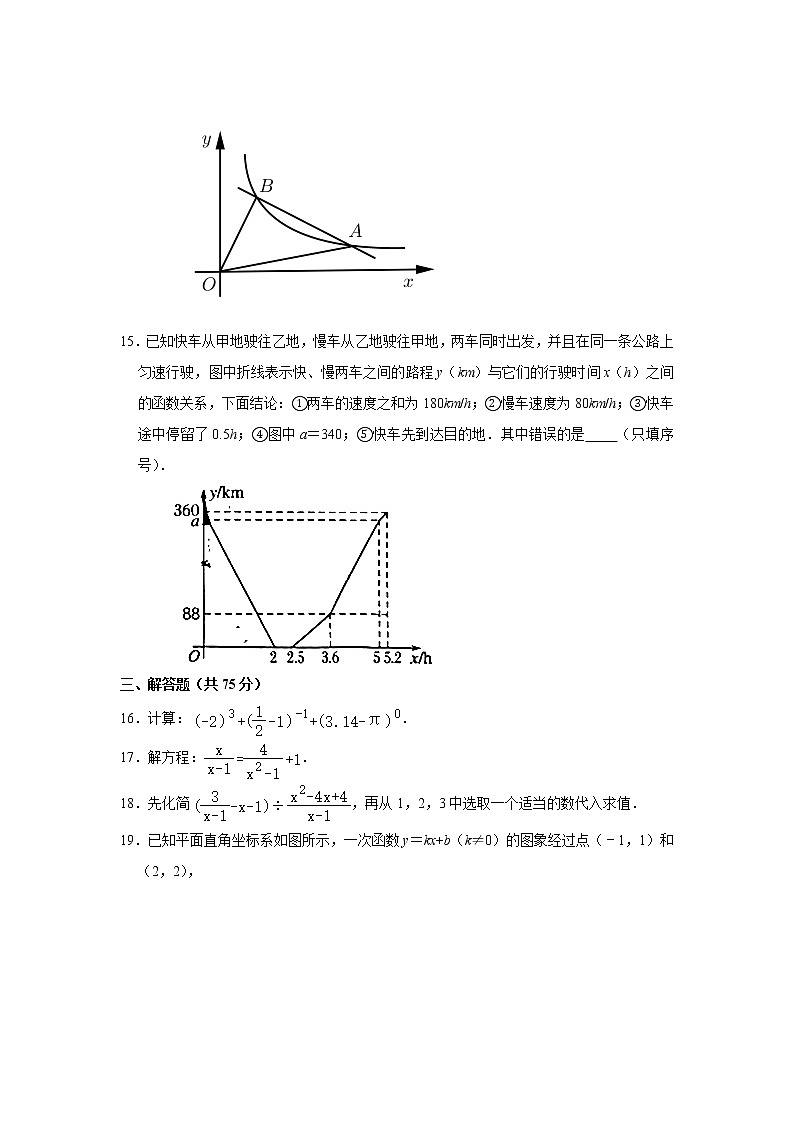 河南省南阳市卧龙区2020-2021学年八年级下学期 期中考试数学试卷word版及答案03