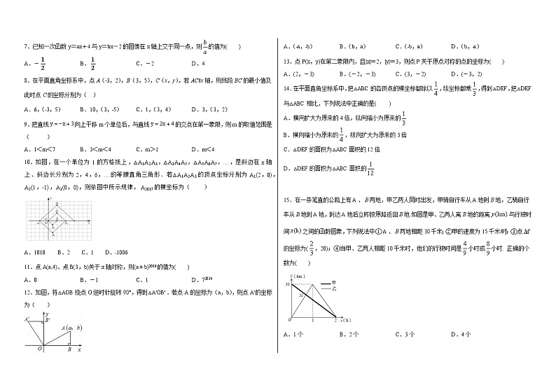 河北省衡水市第八中学2020-2021学年八年级下学期期中考试数学试题02
