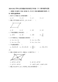 山东省临沂市沂南县2020-2021学年八年级下学期期中数学试卷