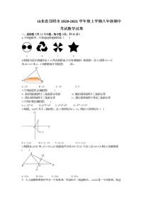 山东省日照市2020-2021学年 上学期八年级期中考试数学试卷