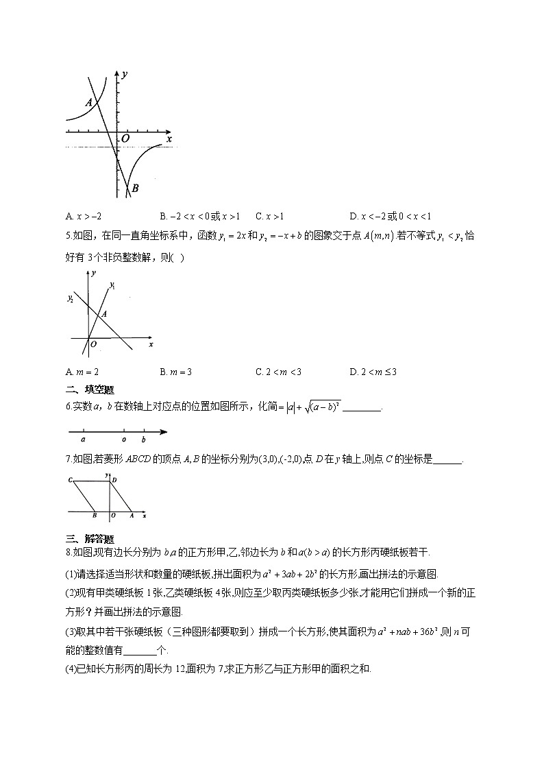 2021届中考数学思想方法训练（二）数形结合思想（有答案）02