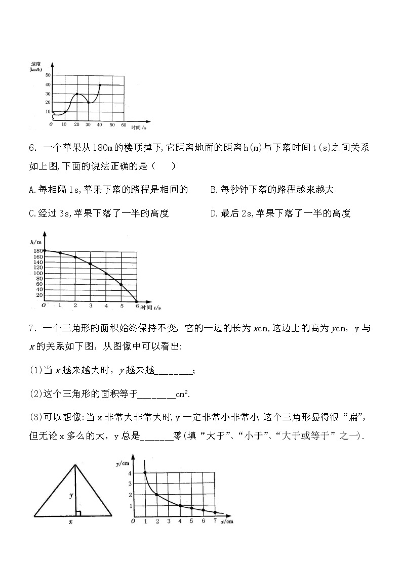 【精品】数学七年级下北师大版3.3用图象表示的变量间关系同步练习103