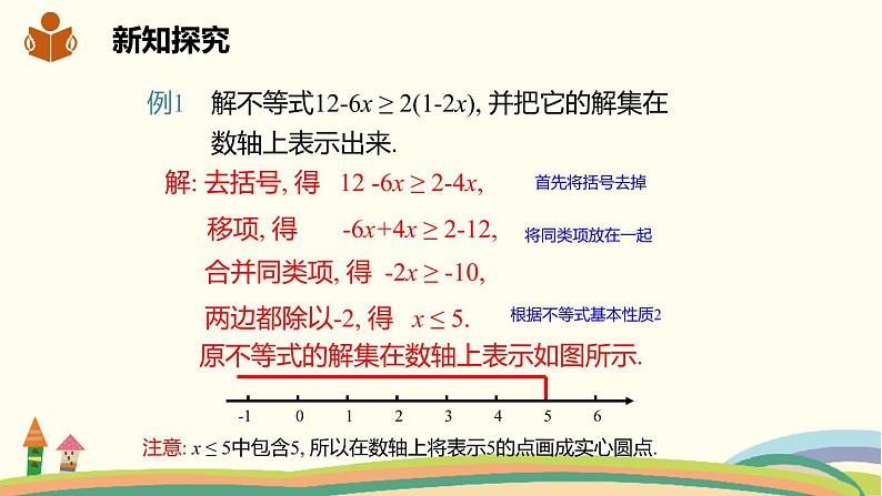 沪科版数学七年级下册 7.2.2较复杂的一元一次不等式的解法 课件07