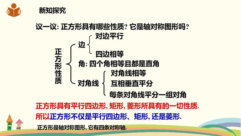 沪科版八年级数学下册 19.3.3正方形 课件07