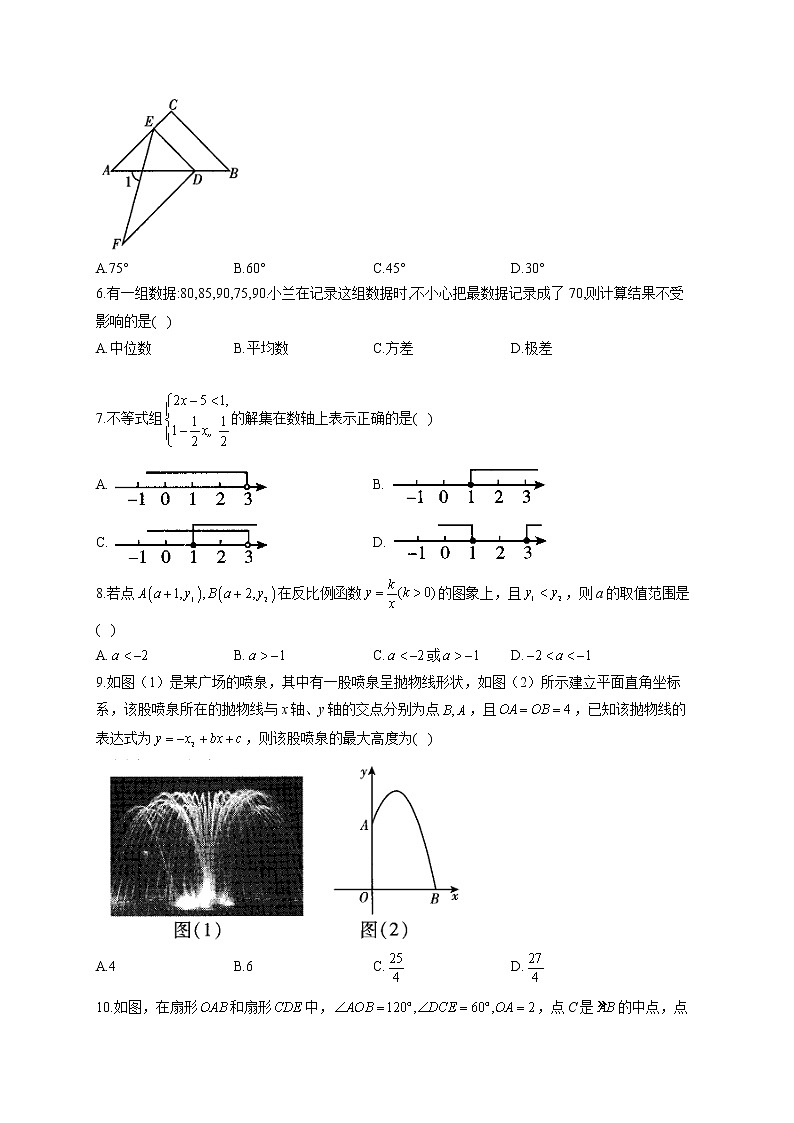 2021届中考数学抢分猜题卷 山西地区专用02
