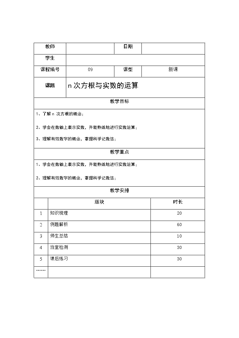 2.3n次方根与实数的运算讲义（教师版+学生版）（教育机构专用）01