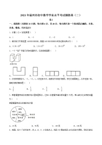 2021年浙江省温州市初中数学学业水平考试模拟卷二(无答案)