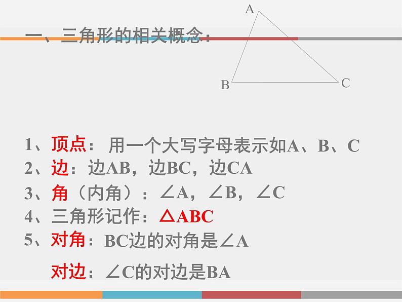 华东师大版七年级下册数学：9.1 认识三角形 (共20张PPT)07