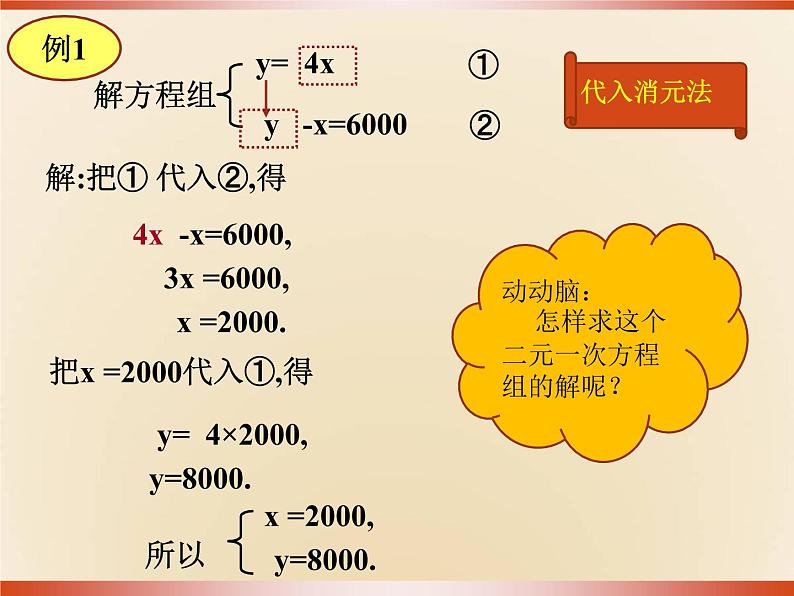 华东师大版七年级下册数学《代入法解二元一次方程组》课件(共17张PPT)06