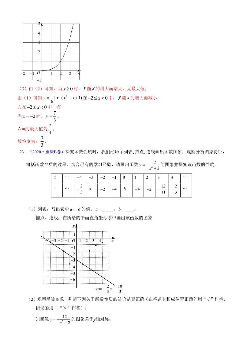 2021中考真题分类知识点58：函数性质研究02