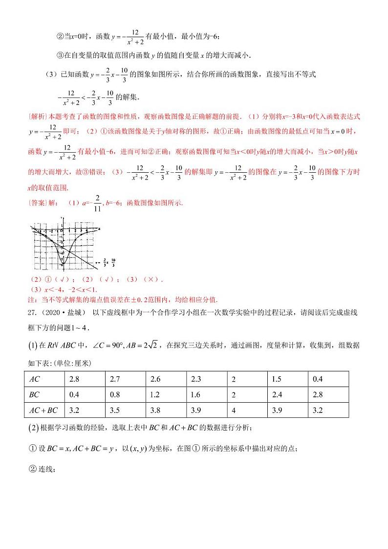 2021中考真题分类知识点58：函数性质研究03
