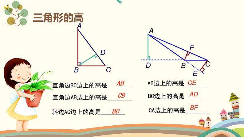 华东师大版七年级下册数学：9.1 认识三角形--  三角形的“三线 (共28张PPT)08