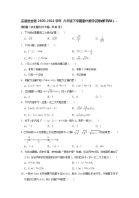 安徽省合肥市2020-2021学年 八年级下学期期中数学试卷（word版 含答案）