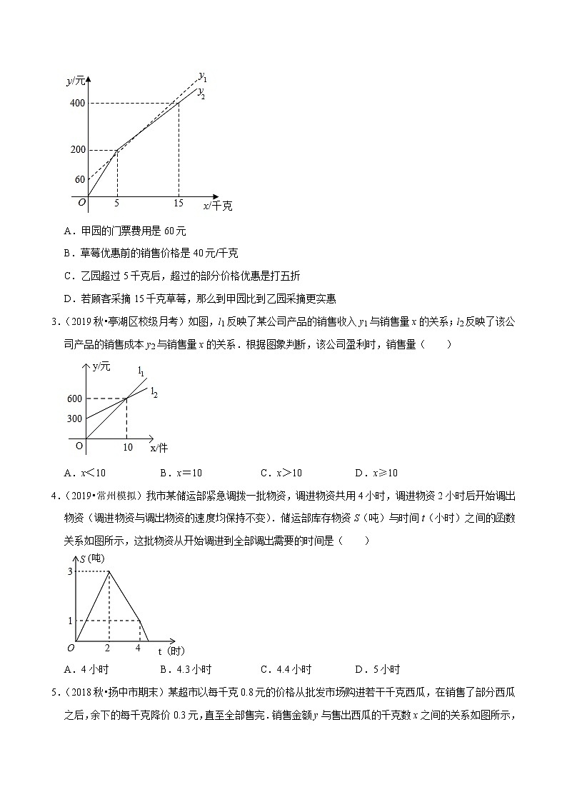 2020-2021学年人教版八年级数学下册同步培优专题19.8一次函数的应用：销售问题（重难点培优）02