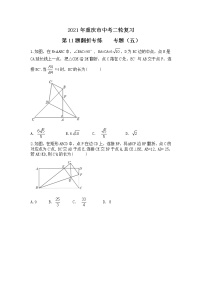 2021年重庆市中考二轮复习第11题翻折专练专题（五）