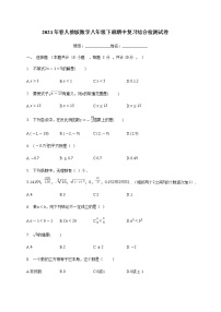 2020-2021学年人教版数学八年级下册期中复习综合检测试卷