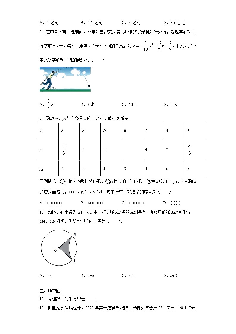 2021年山西省临汾市洪洞县中考数学二模试题（word版 含答案）02