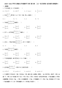 数学七年级下册第八章 二元一次方程组8.1 二元一次方程组当堂达标检测题