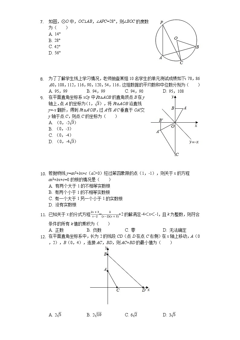 2020年湖北省荆门市中考数学试卷02