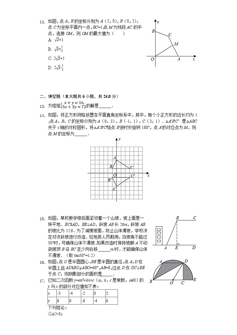 2020年山东省泰安市中考数学试卷解析版03