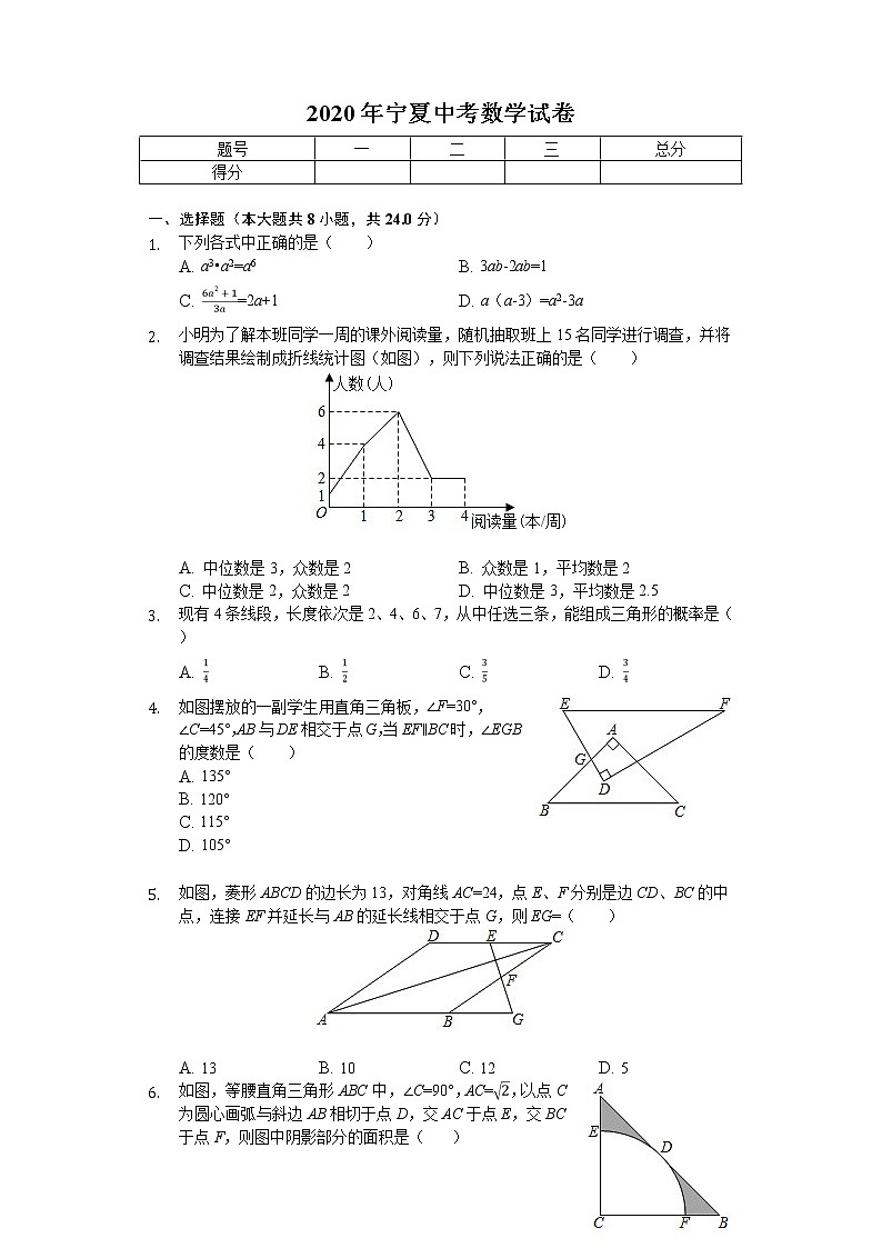 2020年宁夏中考数学试卷01