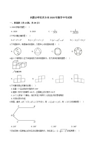 内蒙古呼伦贝尔市2020年数学中考试卷