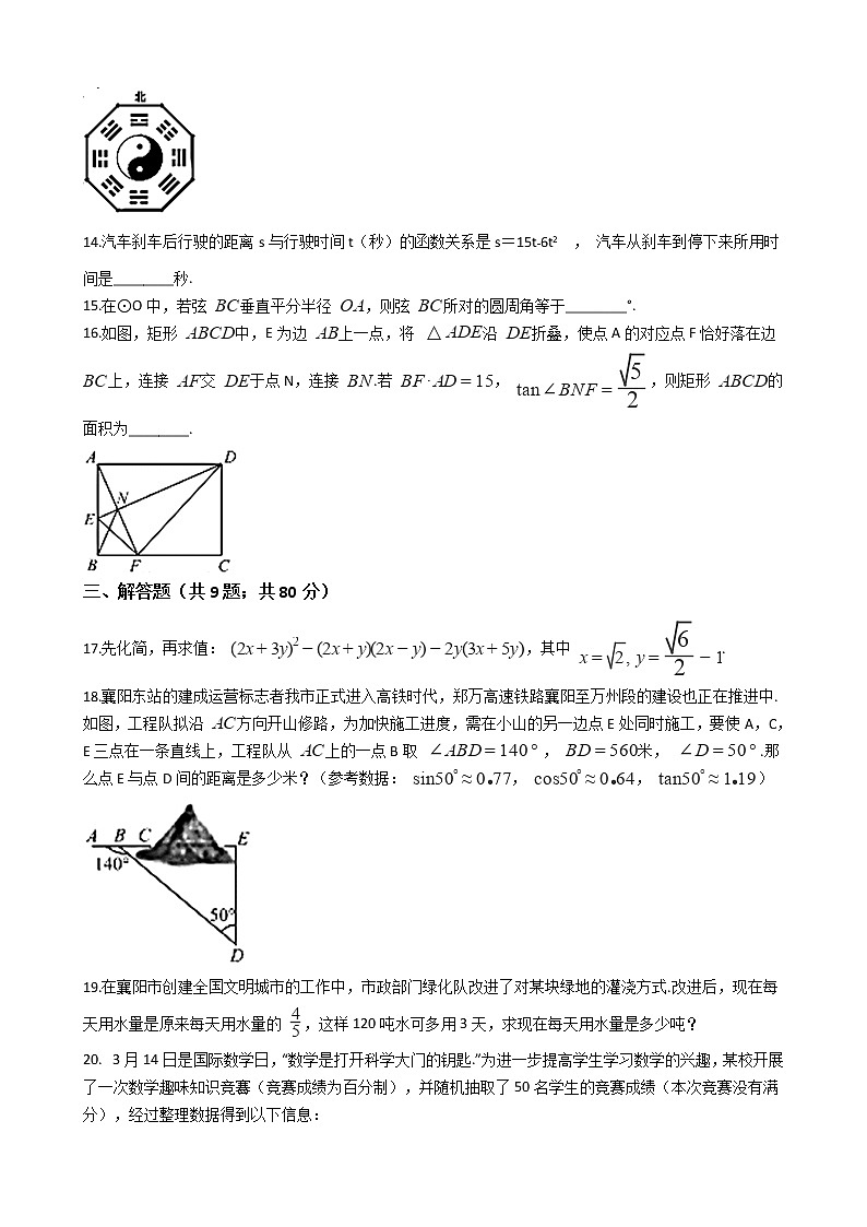 湖北省襄阳市2020年中考数学试卷03