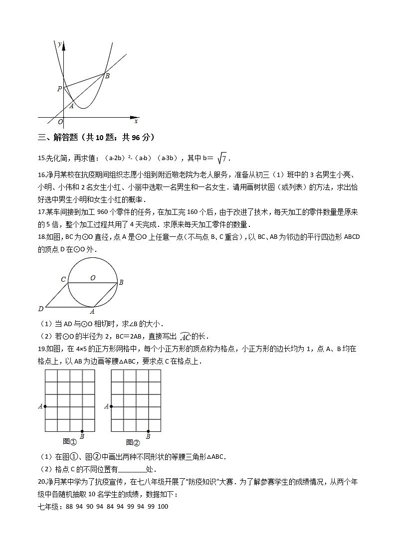 吉林省长春市2021年中考数学一模试卷附答案03