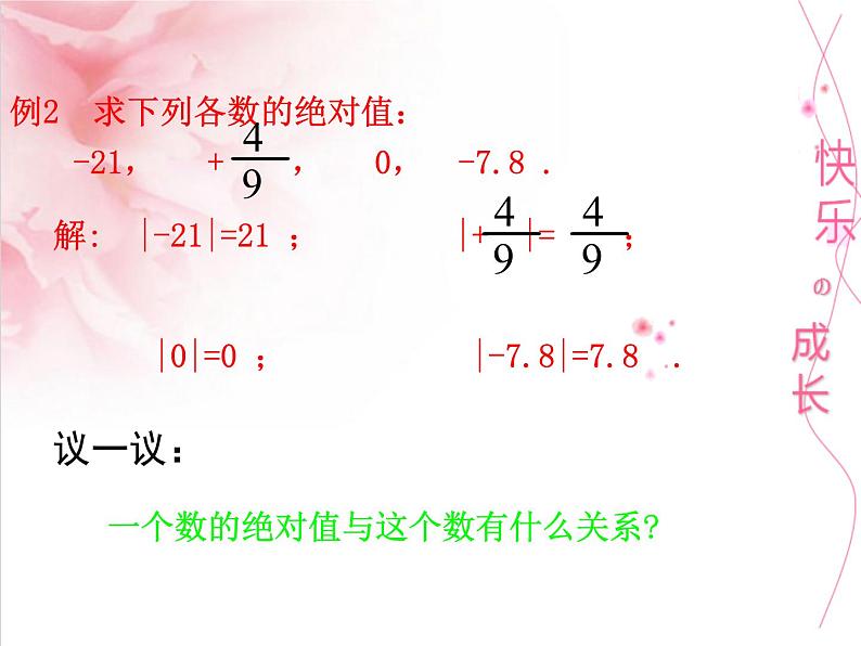 北师大版七年级上册第二章 有理数1.3绝对值 课件06