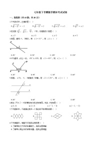 辽宁省抚顺市七年级下学期数学期末考试试卷